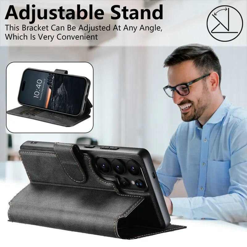 Premium 2-in-1 Detachable Leather Wallet Flip Case with Magnetic Closure