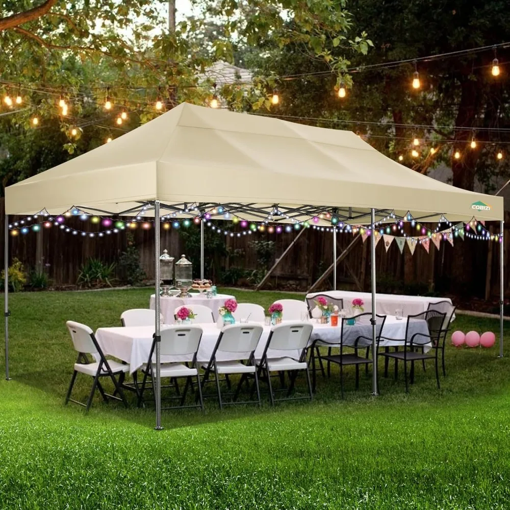 

Outdoor GardenTent, 10x20Heavy Duty Pop Up Canopy Tent Without Sidewall Parties AllSeasonWind Waterproof Gazebo, Outdoors Tents