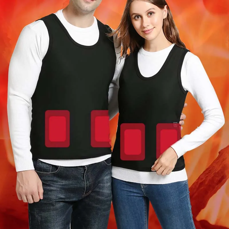 Intelligent Heated Vest Jackets Electric Charging Fleece Warm Clothes Hiking Climbing Fishing Wear Men Women's Winter Waistcoat