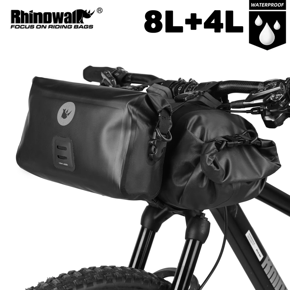 Rhinowalk Fietstas voor bagagedrager, waterdicht, 4/7 l, vooraan fietstas voor bagagedrager, fiets, vorktas, rolltop, front fork bag, bikepacking Rhinowalk Fietstas voor bagagedrager, waterdicht, 4/7 l, vooraan fietstas voor bagagedrager, fiets, vorktas, rolltop, front fork bag, bikepacking