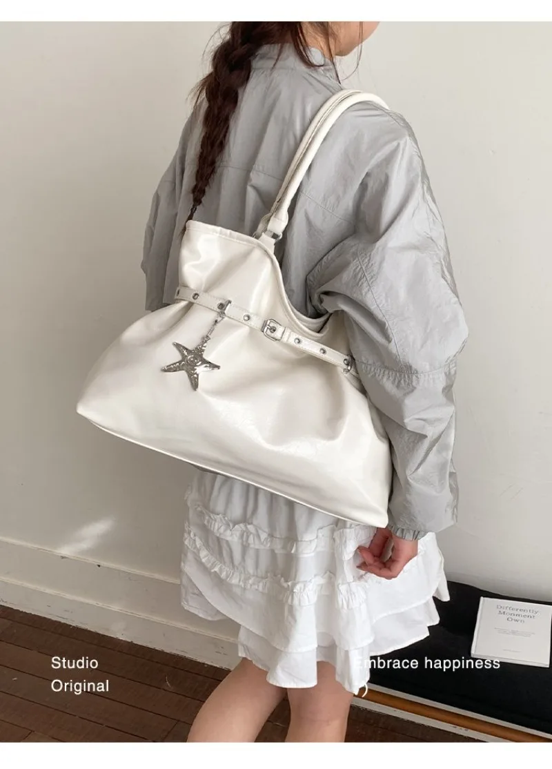 Borsa a Tracolla da Donna in Colori Pastello con Dettaglio Cintura e Charm a Stella, Stile Casual per Attività Quotidiane, Pendolarismo e Uscite nel Weekend - immagine 4