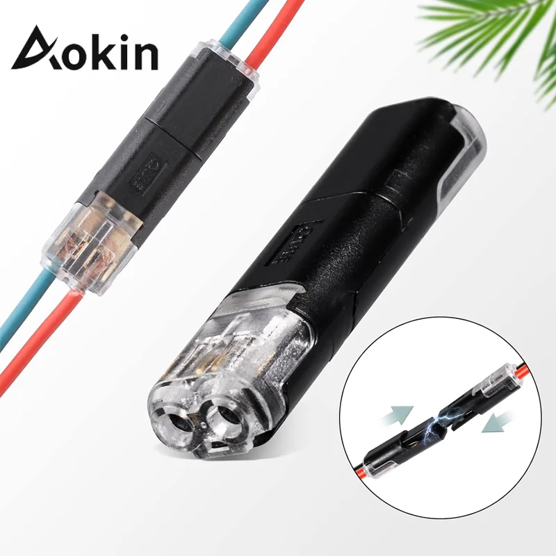 Wire Connectors 10/20/50pcs Aokin Double-Wire Plug-in Led Light Strip 2 Pin Low Voltage