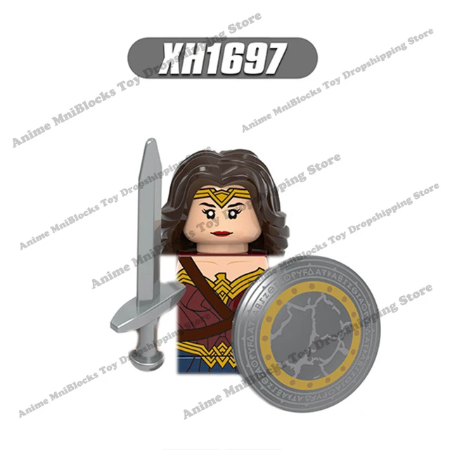 Movie Batman The Joker Harley Quinn Wonder Woman mini action toy figures building blocks Assemble bricks kid gifts WM6080 WM6100 XH1697