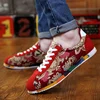 Classic Printing Men Canvas Shoes Comfortable Low Cut Men's Vulcanize Shoes Lace-Up Casual Flat Shoes for Men espadrilles hommes 1