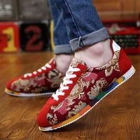 Classic Printing Men Canvas Shoes Comfortable Low Cut Men's Vulcanize Shoes Lace-Up Casual Flat Shoes for Men espadrilles hommes 1