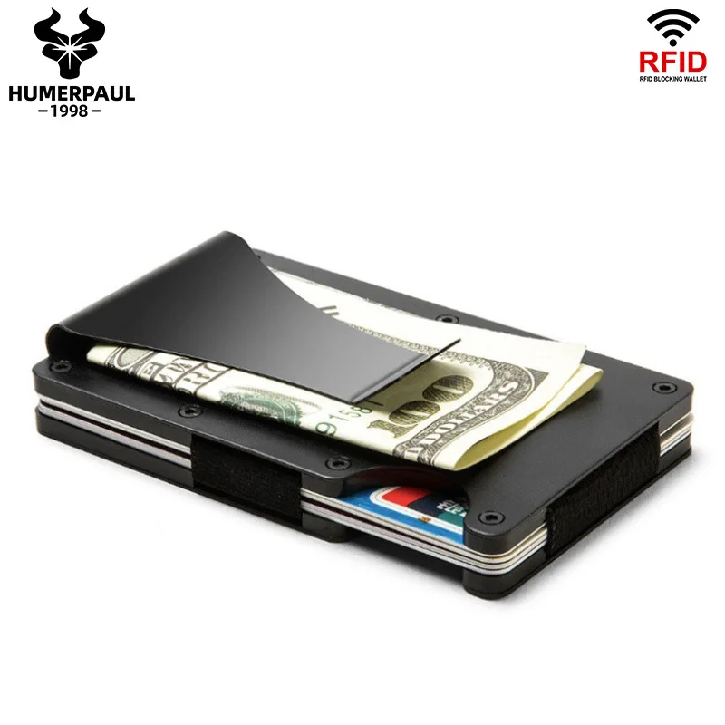 Hot selling multi-color aluminum alloy credit card holder rfid antimagnetic large capacity wallet credit card holder laser