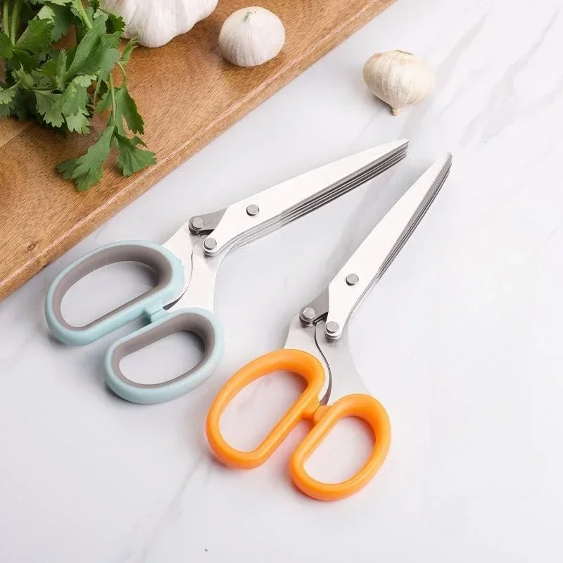 ZWICKE Multifunctional Muti Layers Stainless Steel Knives Scallion Cutter Herb Laver Spices Cook Cut Scissor Kitchen Scissors 2
