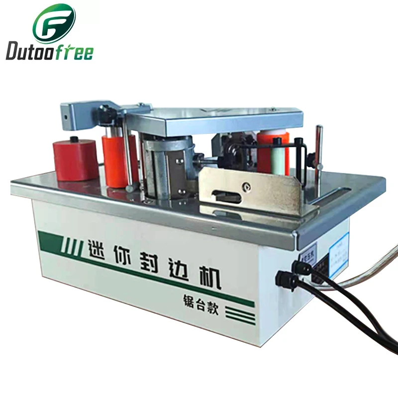 800W 220V Wood Manual Edge Banding Machine Double Side Gluing Portable PVC Edge Bander Woodworking Banding Machine