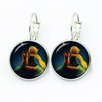 New Arrival Le Petit Prince Round Stud Earring The Little Prince Jewelry Fairy Tale Glass Cabochon Womens Earrings Gift 1