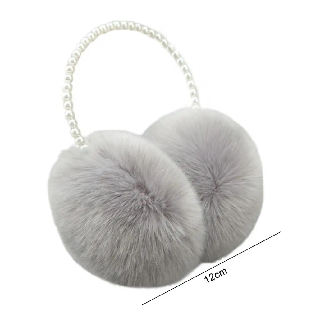 Warm earmuffs Fur earmuffs Women plush imitation pearl faux rabbit fur ear warmers