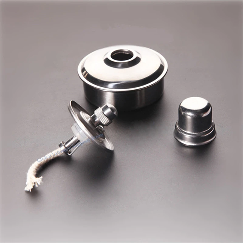 Lab Alcohol Burner Lamp Anti-explosion Thicken 304 Stainless Steel 1PC 100ml 200ml 400ml 450ml with wick for Laboratory