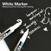 White Permanent Paint Pen Acrylic Maker Waterproof Oily Pens for Wood Plastic Leather Glass Stone Metal Canvas Ceramic Marker 4