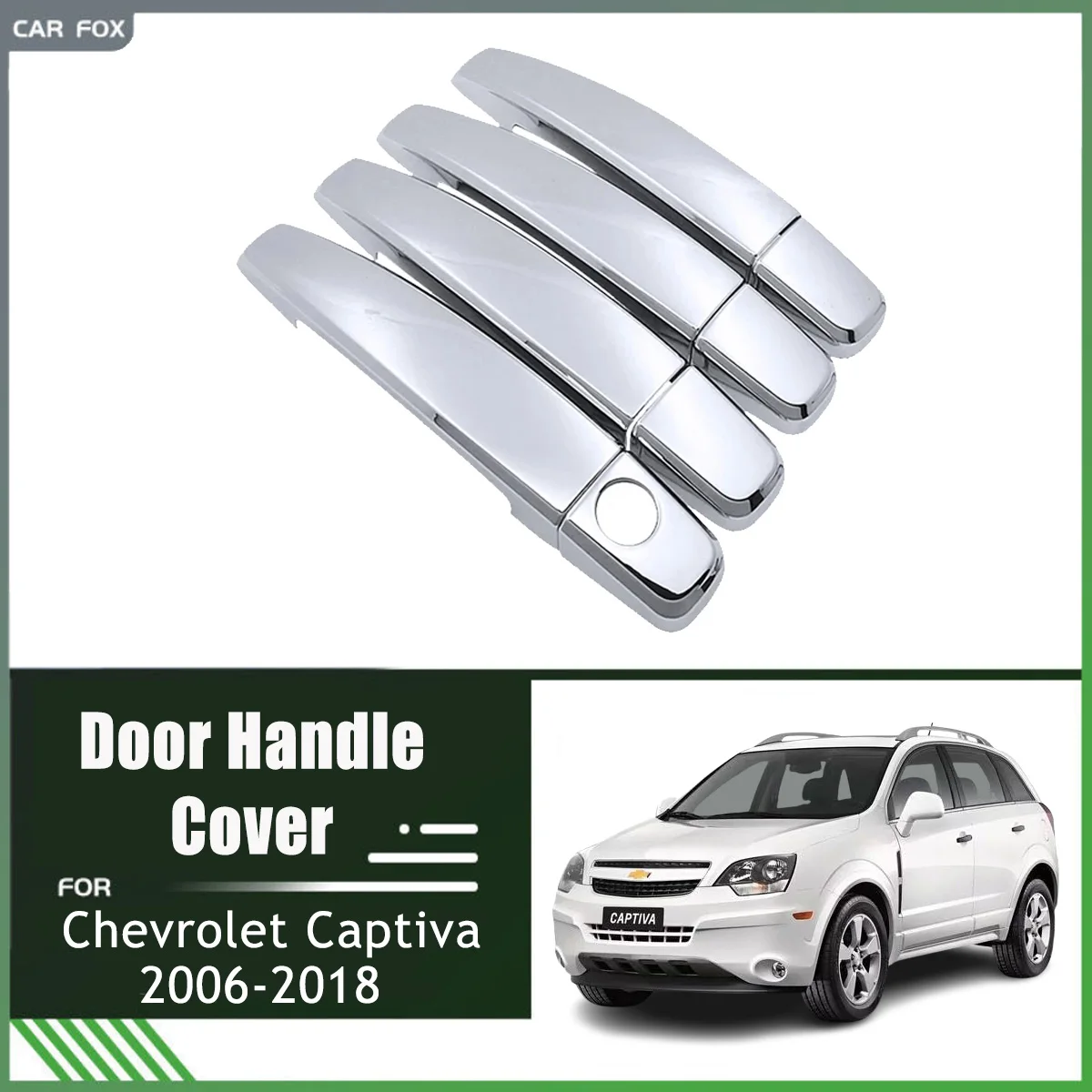 

Chrome Door Handle Cover Trim for Chevrolet Captiva Sport 2006-2018 2007 2008 ABS Car Accessories Carbon Fiber Sticker Styling