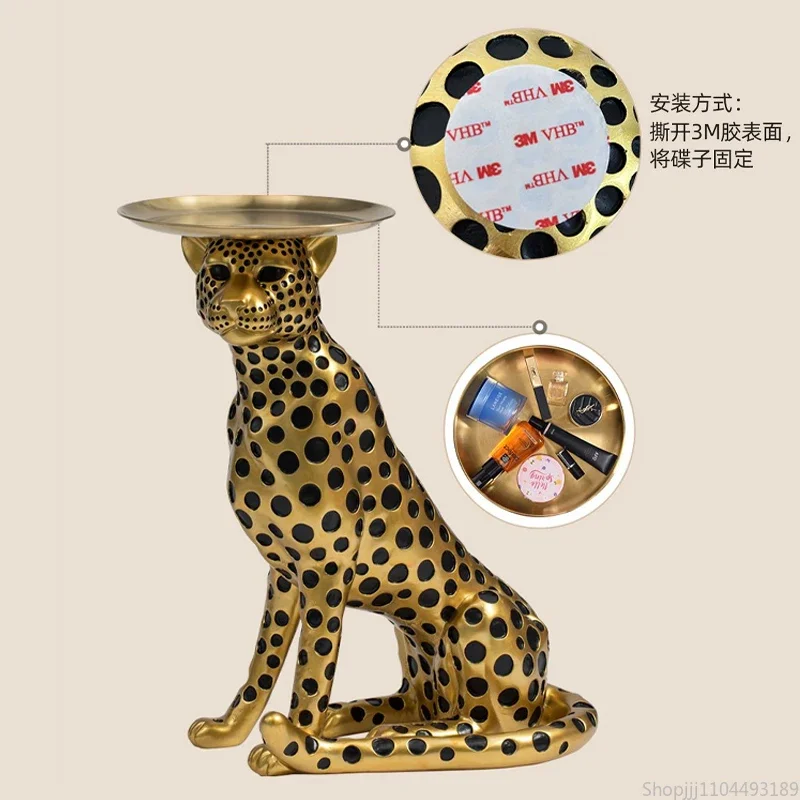 Large Landing Leopard Living Room Decoration Home Decoration High-end Light Luxury Tray Gift Furniture Sculpture 5