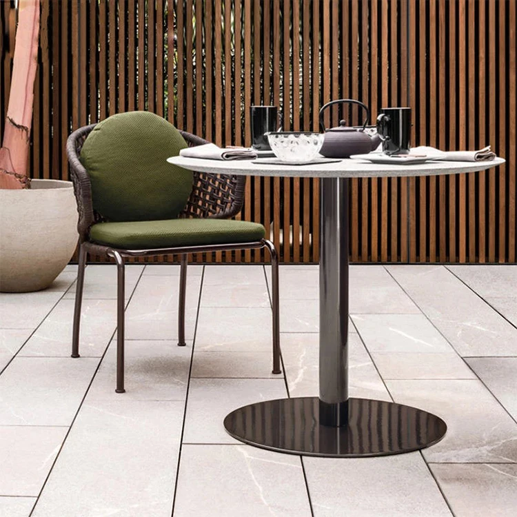 Nordic Outdoor Rattan Chair Leisure Balcony Coffee Table Terrace Courtyard Rattan Villa Garden Furniture Table and Chair