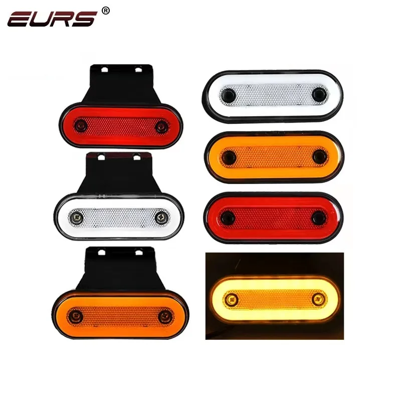 

EURS 1pcs 12V 24V LED light guide edge light elliptical truck edge light tail light truck light