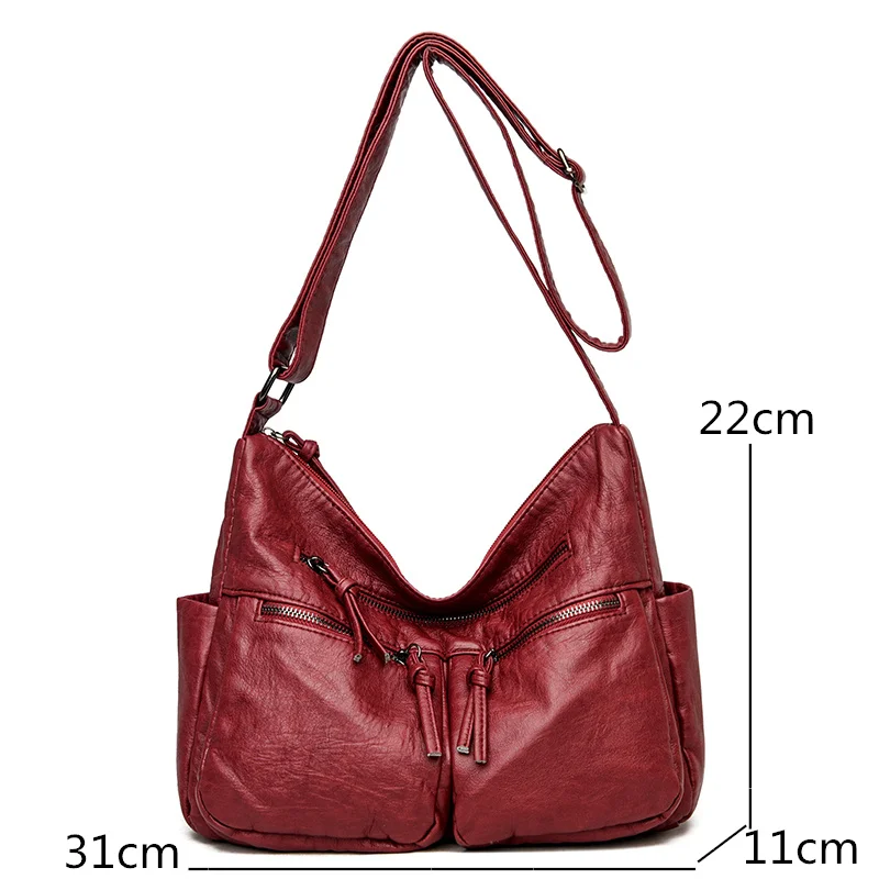 Sac à Main Bandoulière En Cuir PU Léger, Marron, Multi-Poches, Pour Femme, Neuf Avec Étiquettes