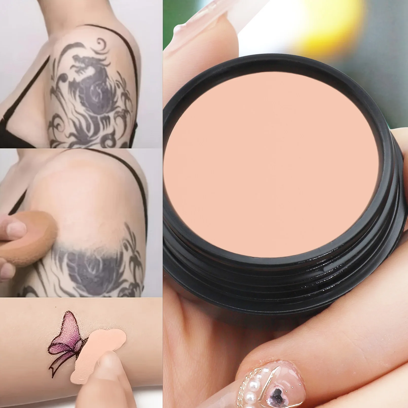 Waterproof Full Coverage Concealer for Tattoos, Scars - Natural Finish Foundation for All Skin Tones & Types 2