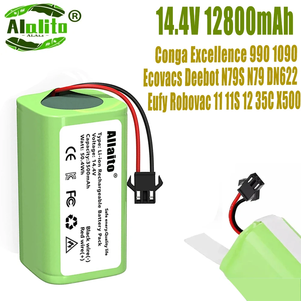 14.8V 6800mAh Li-ion Battery for Conga Excellence 950 990 1090 1790 1990 Deebot N79S N79 DN622 Eufy Robovac vacuum cleaner battery