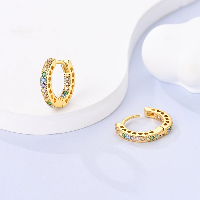 925er Sterlingsilber, modisches Gold, großer Kreis, Doppelohrringe, klassisch vergoldet, Herz-Creolen, Schmuck, Geschenk für Frauen – Detail 23
