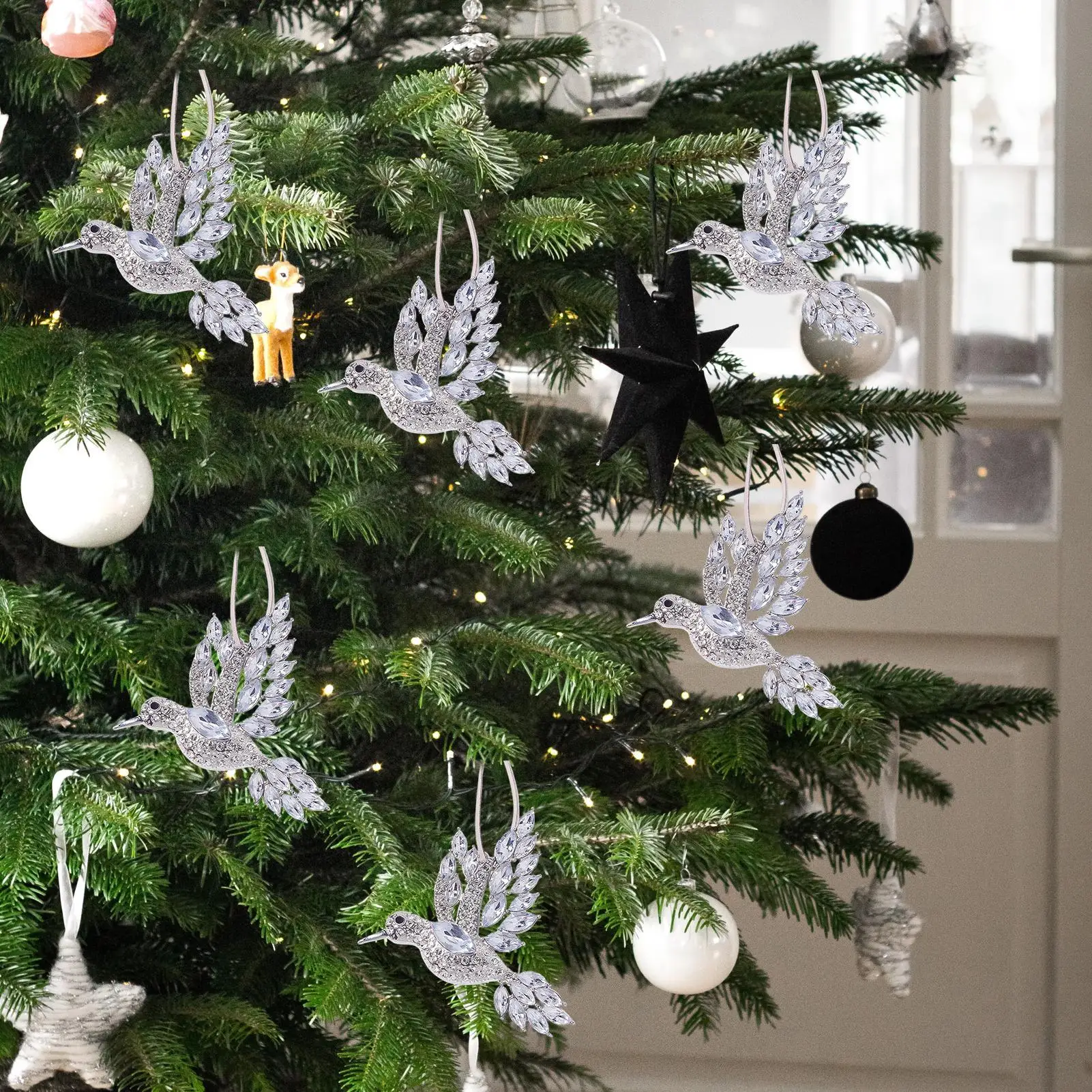 Bird Ornaments For Christmas Tree Rhinestone Bird Pendant Decor Festival Window Charm For Birthday Window Mom Women Grandma