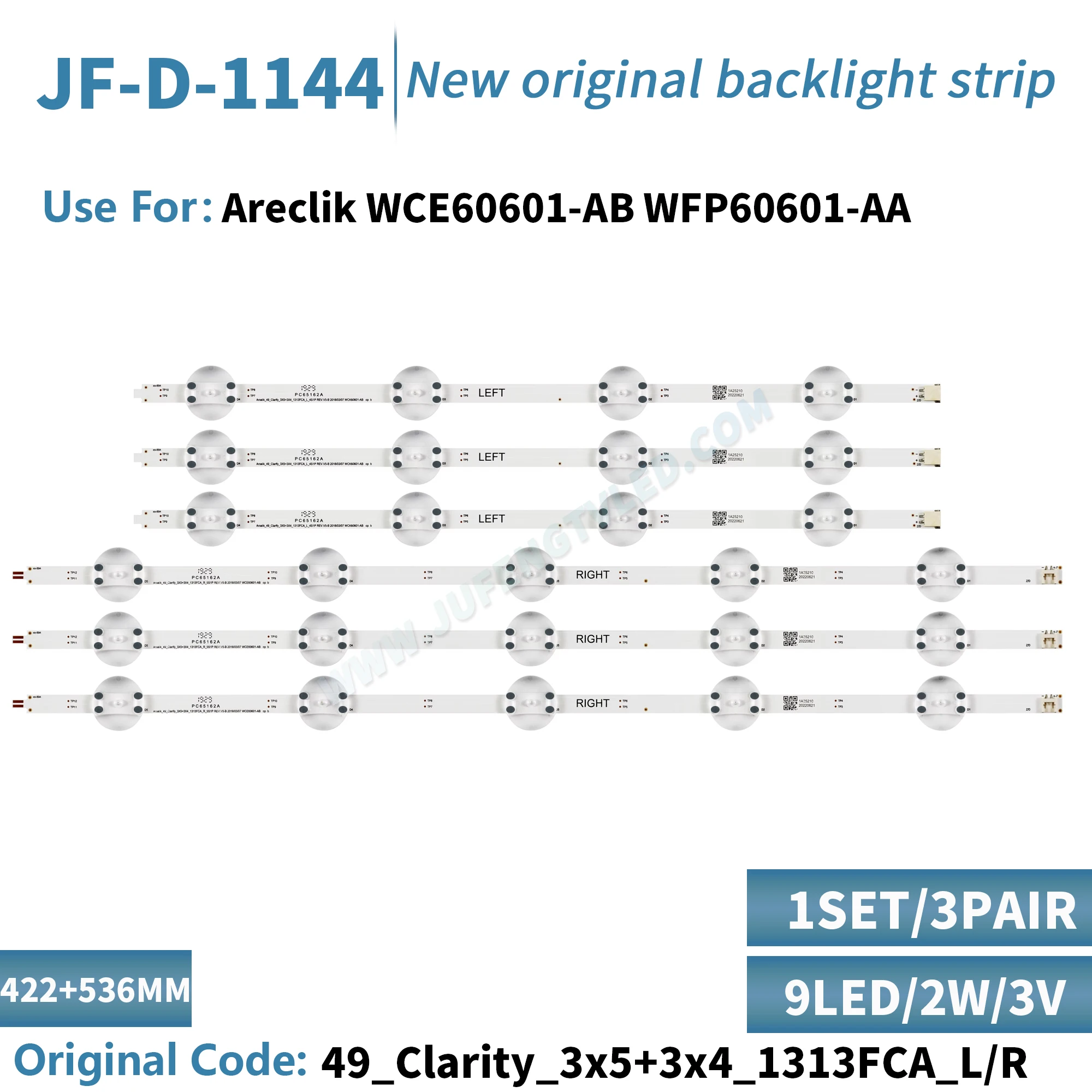 

6pcs 3x 49_Clarity_3X5 3X4_1313FCA_R_5S1P REV.V5-B WCE60601-AB Right 3X5+3X4_1313FCA_L_4S1P REV.V5-B WCK60601-AB LEFT 49VLX7010