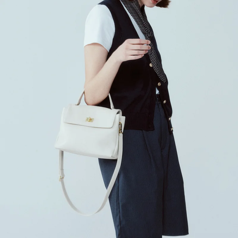 

Women's Soft Top Layer Cowhide small Handbag Genuine Leather Luxury Shoulder Cross body Messenger retro commuting Bags Female