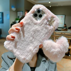 Adorable Plush Fuzzy Phone Case with Love Design - A11 EU M11 (Love pendant F)