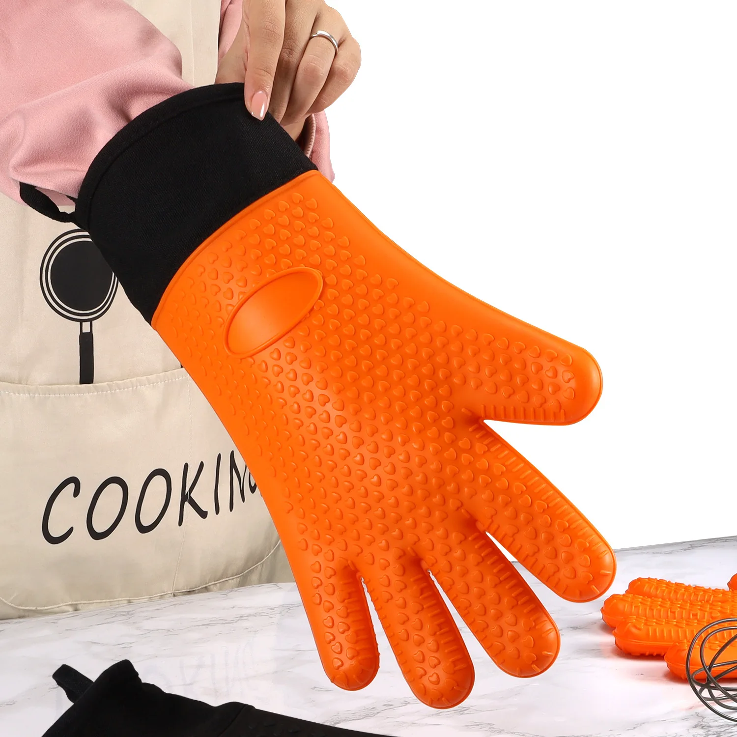 Orange Heat-Resistant Gloves