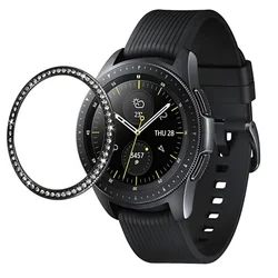 Luxurious Crystal Bezel Cover for Samsung Galaxy Watches - Adhesive Bling Accessory for All Models (Black)