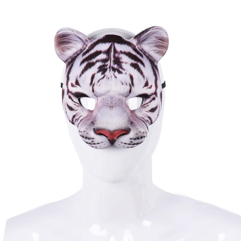 Halloween Tiger Mask Masquerade Dance Carnival Party Puntelli Cosplay Mezza Faccia Animal Tiger Mask Neuter Animal Half Face Mask
