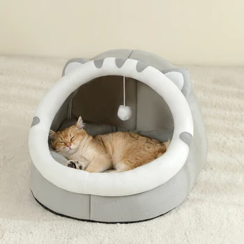 Super Cat Bed Warm Pet House Kitten Cave Cushion Cat House Warm Sleeping Dog Basket Tent Small Dog Mat Supplies Bed For Cats 4