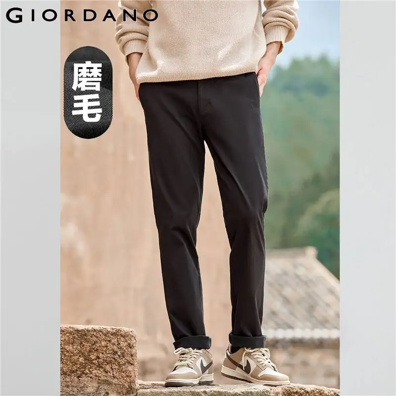 

GIORDANO Men Pants 180ﾰInner Elastic Waistband Mid Rise Chinos Simple Solid Color Stretch Slim Fashion Casual Pants 01113736