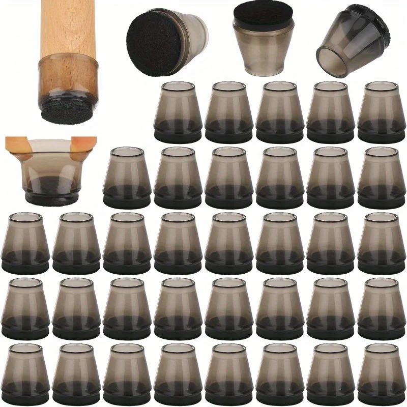 36Pcs 라운드 의자 다리 바닥 보호대 실리콘 투명 테이블 피트 커버 바닥 보호..