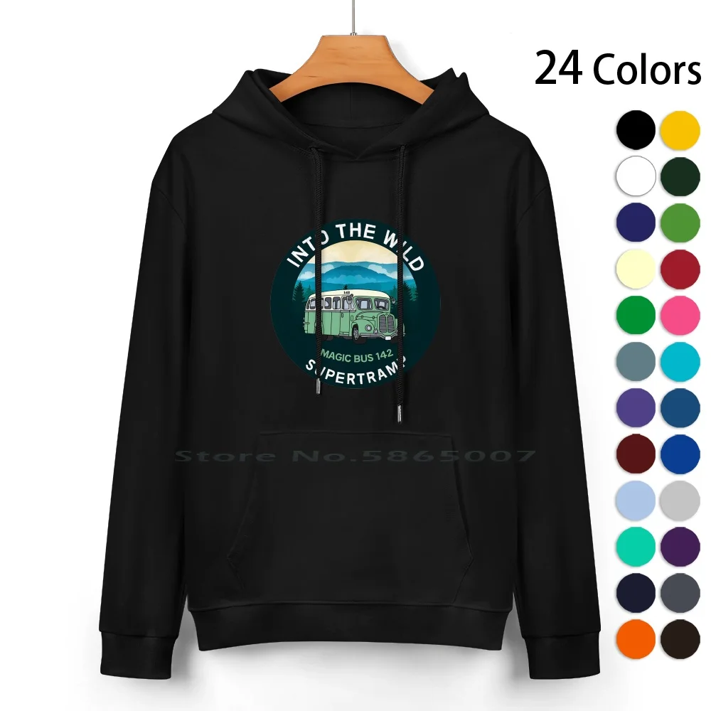 Nella Wild Magic Bus 142 T-Shirt Classica-Cristoforo Mccandless-Alaska-Stamede Trail Alaska-Wilderness Felpa Con Cappuccio In Puro Cotone