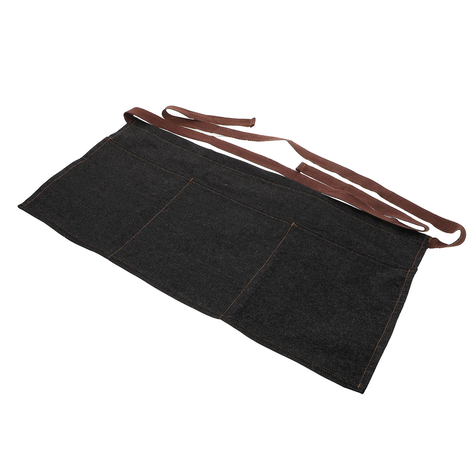 

Denim Waist Aprons Short Working Apron Waist Apron Workwear Serving Aprons with Pockets for Home Kitchen Restaurant ( Black )