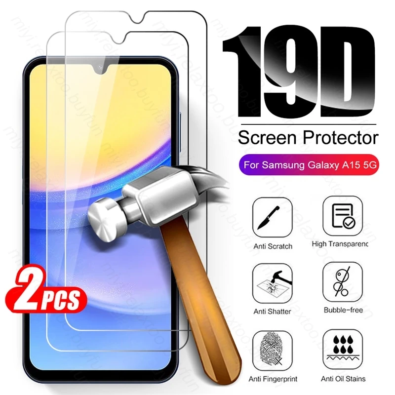 2PCS Tempered Glass Screen Protector For Samsung Galaxy A05 A05s A15 A25 A35 A55 5G A04 A04s A14 A24 4G A34 A54 A 54 55 25 24 34