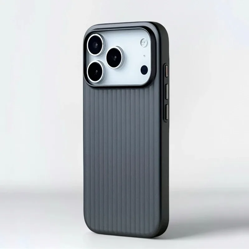 Luxury Stripes Metallic Paint Armor Case For iPhone 17 Air 16 15 14 13 Pro Max Shockproof Camera Protective Slim Matte PC Funda 2