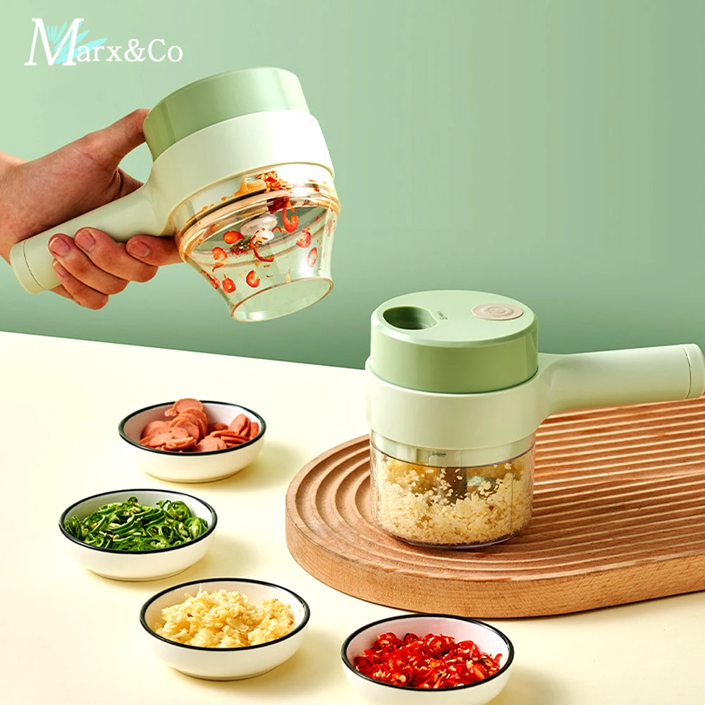 Handheld Electric Vegetable Cutter Set Kitchen Multifunctional Garlic Chopper Vegetable Slicer Vegetable Chopper Electric Food Chopper Kitchen Cutter Meat Grinder Food Masher Slicer USB Charging
