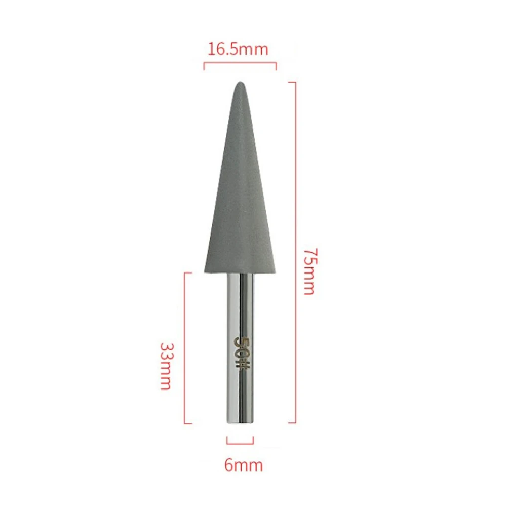 1PC 6mm Shank Diamond Burr Head Grinding Rotary File For Stone Carving 50#-1500# Conical Shape Woodworking Milling Cutter Head