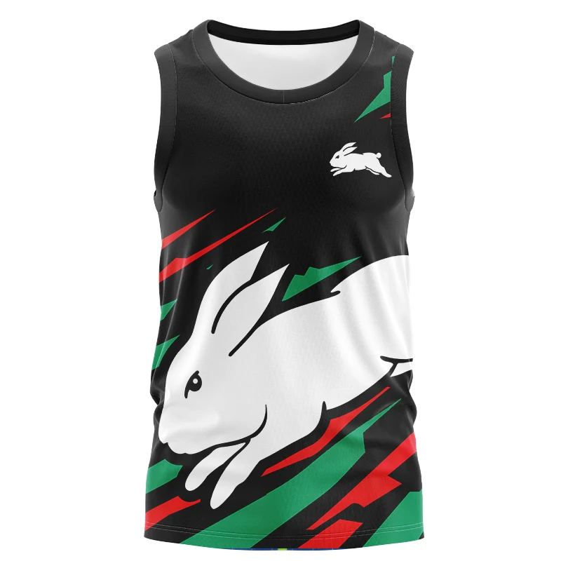 Ladies' Maternity Outfit 3D Printed South Sydney Rabitos Home and Away Rugby Jersey Men's Round Neck Pullover Printed Vest