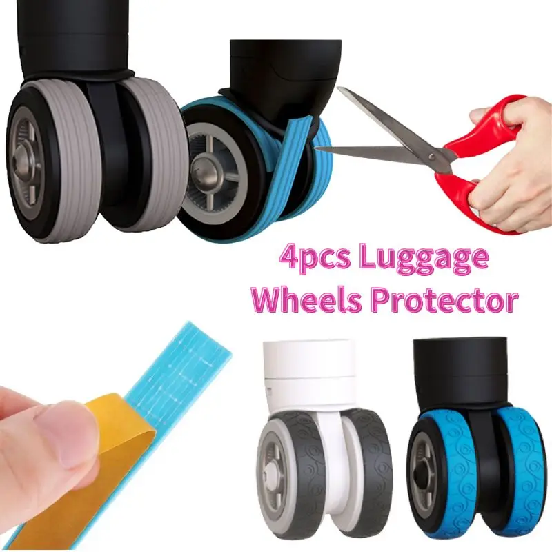 4PCS Luggage Wheels Protector Silicone Suitcase Wheel Protection Case Reduce Noise Wheels Caster Shoes Travel Luggage Accessory