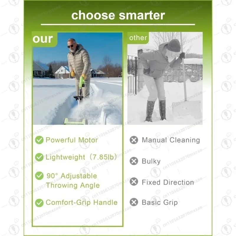 12인치 48V 무선 전기 제설기, 주차로 및 보도 제설용 방향 조절판이 있는 배터리 구동식 제설기