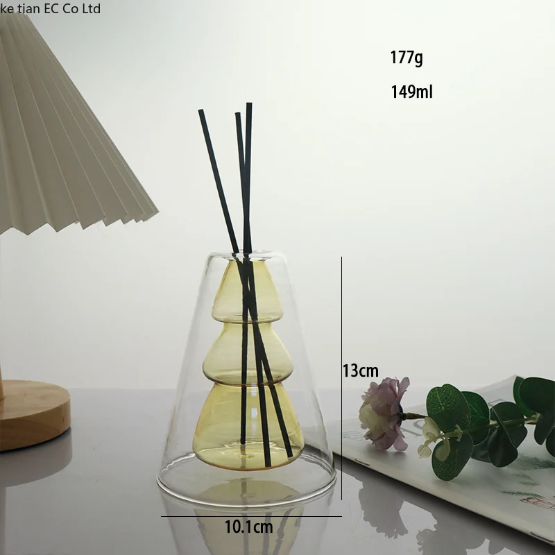 Creative Christmas Tree Glass Aromatherapy bottle Perfume Essential oil diffuser bottle Fragrance Home decoration Small vase