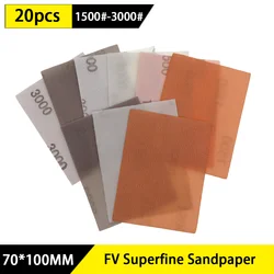 20PCS 70*100mm FV Superfine Film Sanding Disc Soft Waterproof Sandpaper 600 to 5000 Grits for Wet/Dry Automotive Paint