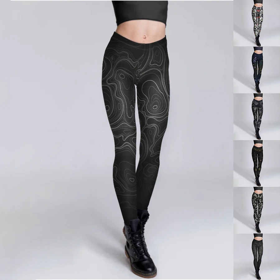 Women's Basic Yoga Pants Elastic Leggings Gym Jogging Slim Pants XS 8XL