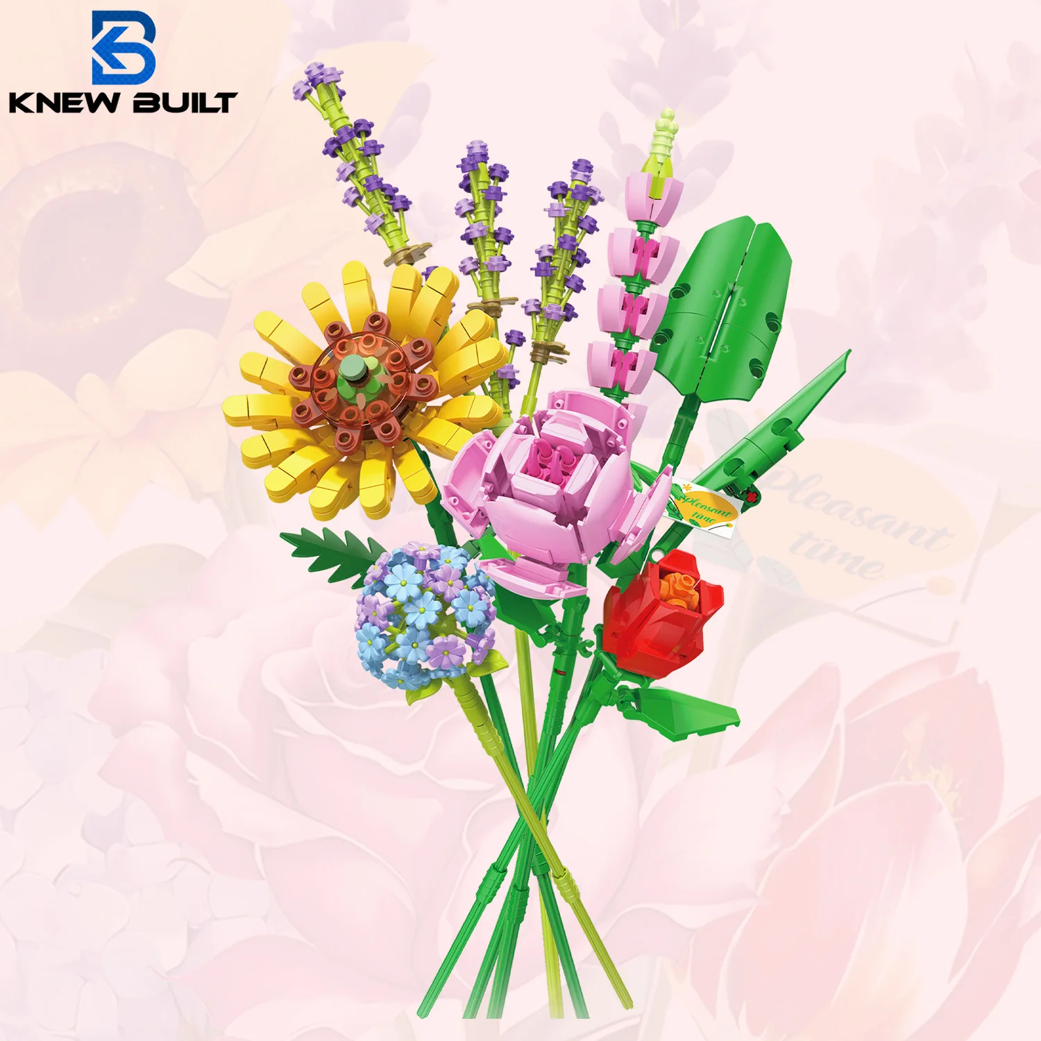 Known Built Mini Flower Bouquet Modello 3D Building Blocks Regalo Di Festa Ideale Per Ragazze O Giocattoli Per Bambini Con Decorazione Versatile