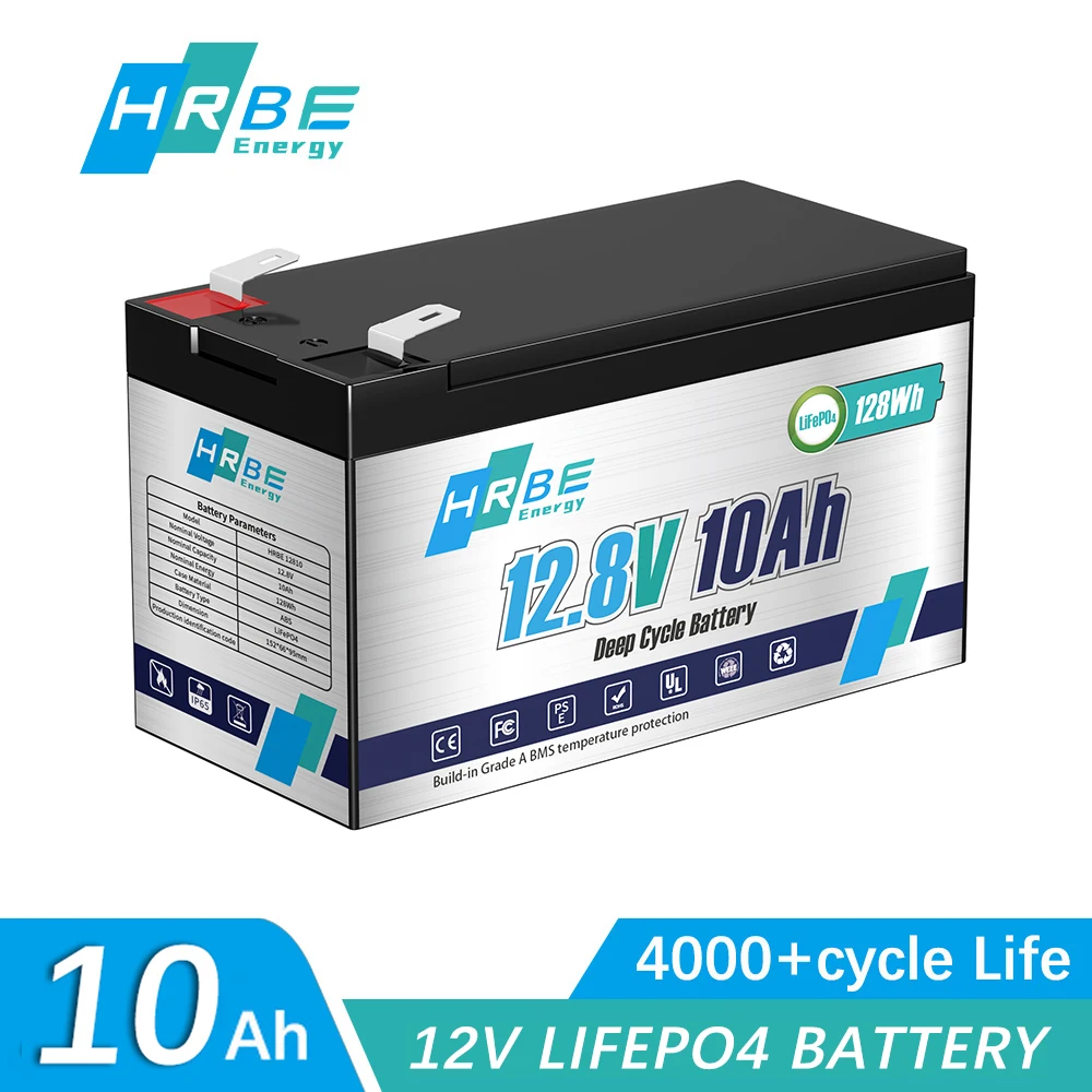 

12V 10Ah LiFePo4 Battery Lithium Iron Phosphate 4000+ Deep Cycle 12V LiFePo4 Rechargeable Battery for Kid Scooters Boat Motor
