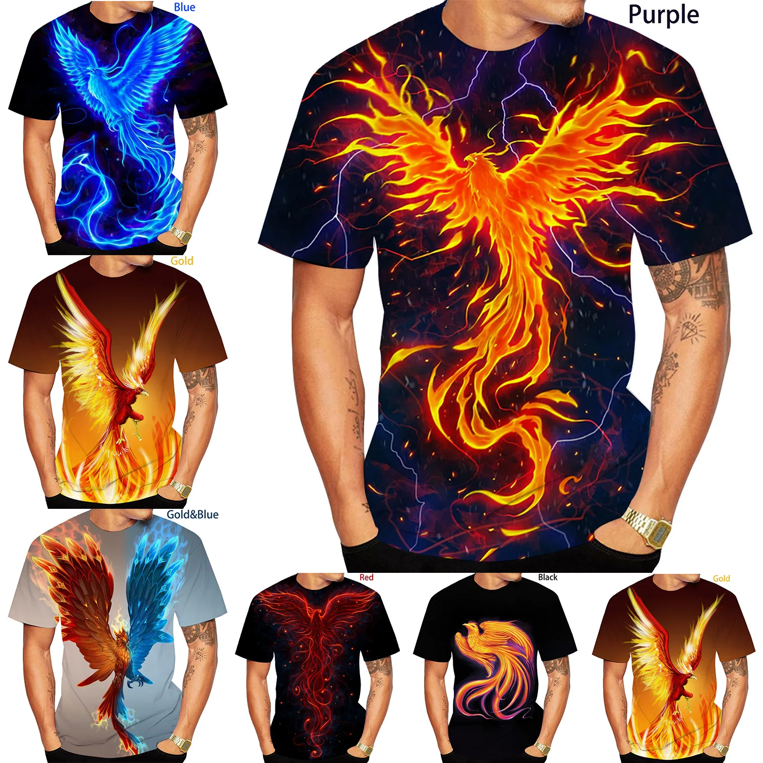 

Newest Fashion 3D Printing Phoenix T Shirt Cool Short Sleeved Suns Birds T-Shirt Hot Men/Women TShirt Unisex Summer Tees