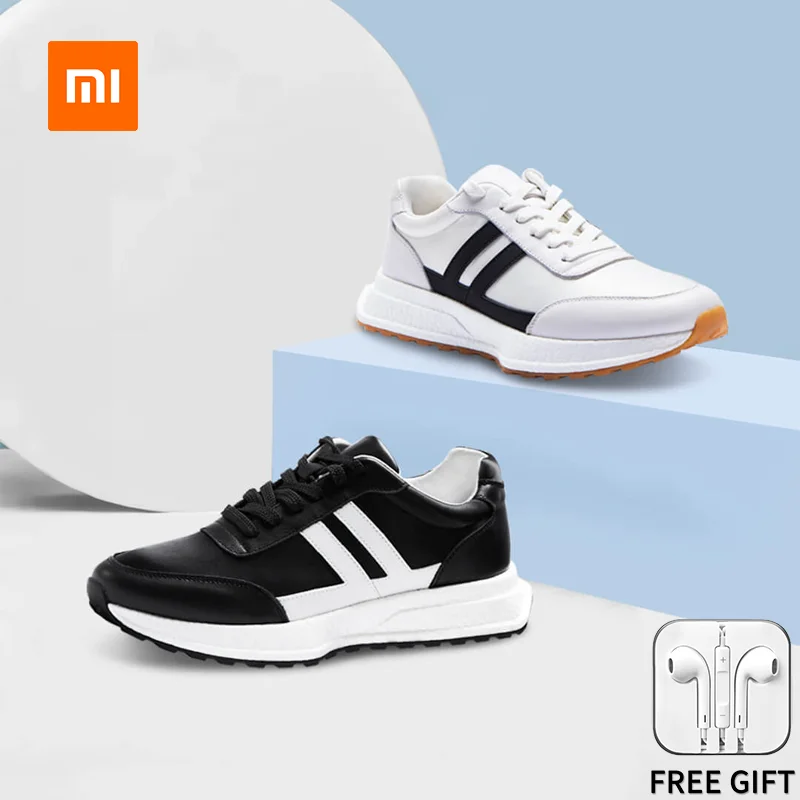 

Xiaomi Youpin Cowhide Splicing Springback Shock Absorption Casual Man Shoes Sneakers Rubber Non-slip Comfortable Wear-resisting